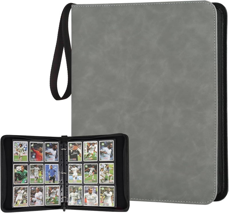 GERMUN Trading Card Binder, Premium 9 Pocket Card Binder, 720 Double Sided Pocket PU Collection Binder, Collector Album, Card Holder for MTG, TCG, Sports Cards (Marble Grey) - Image 1